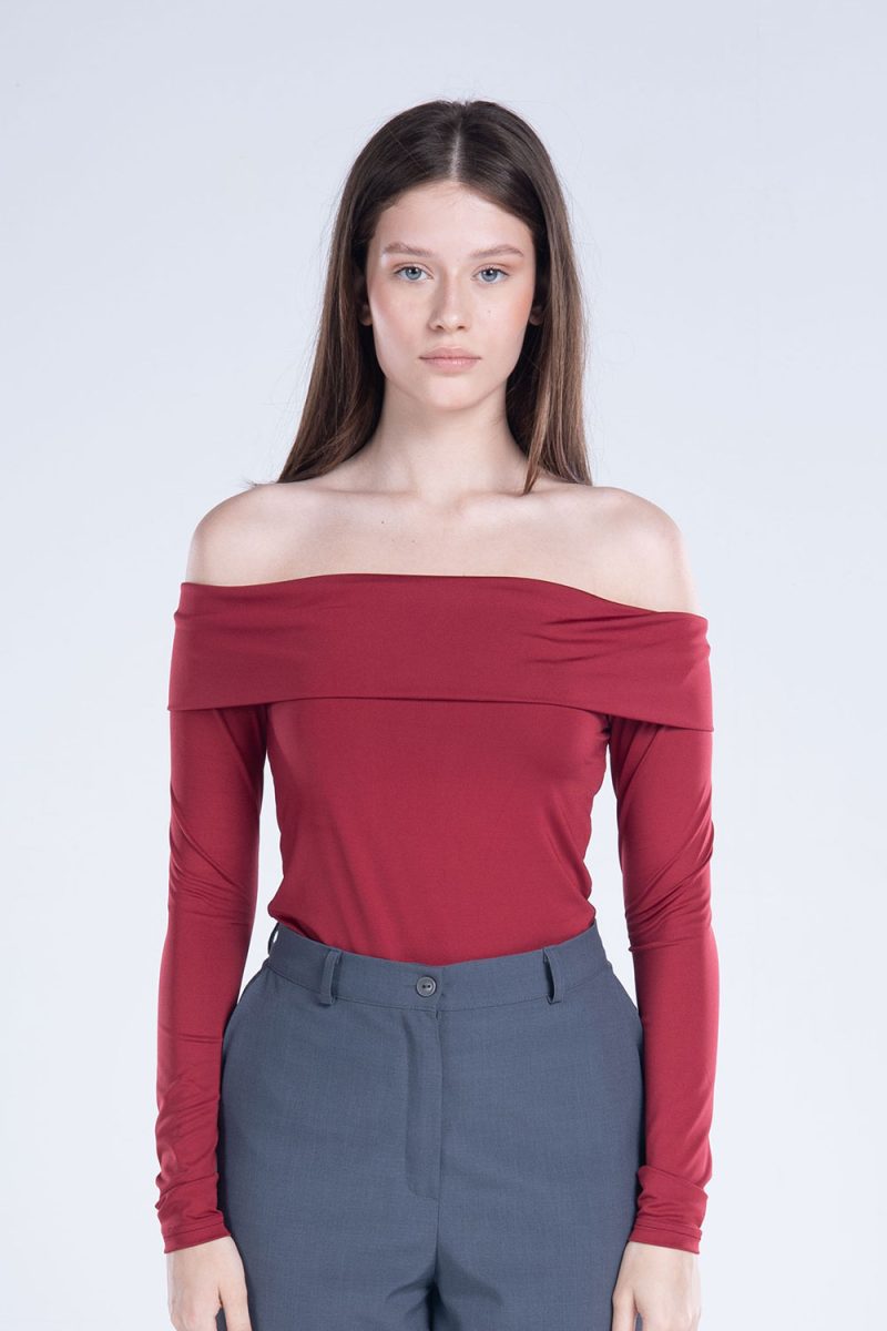 Off-Shoulder Long Sleeve Top - Image 11