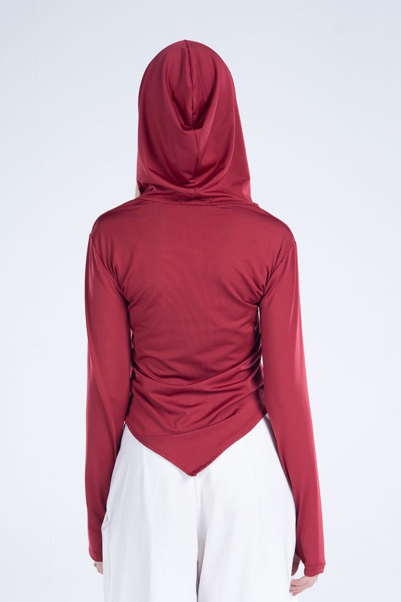 Hooded Drape Long Sleeve Top - Image 15