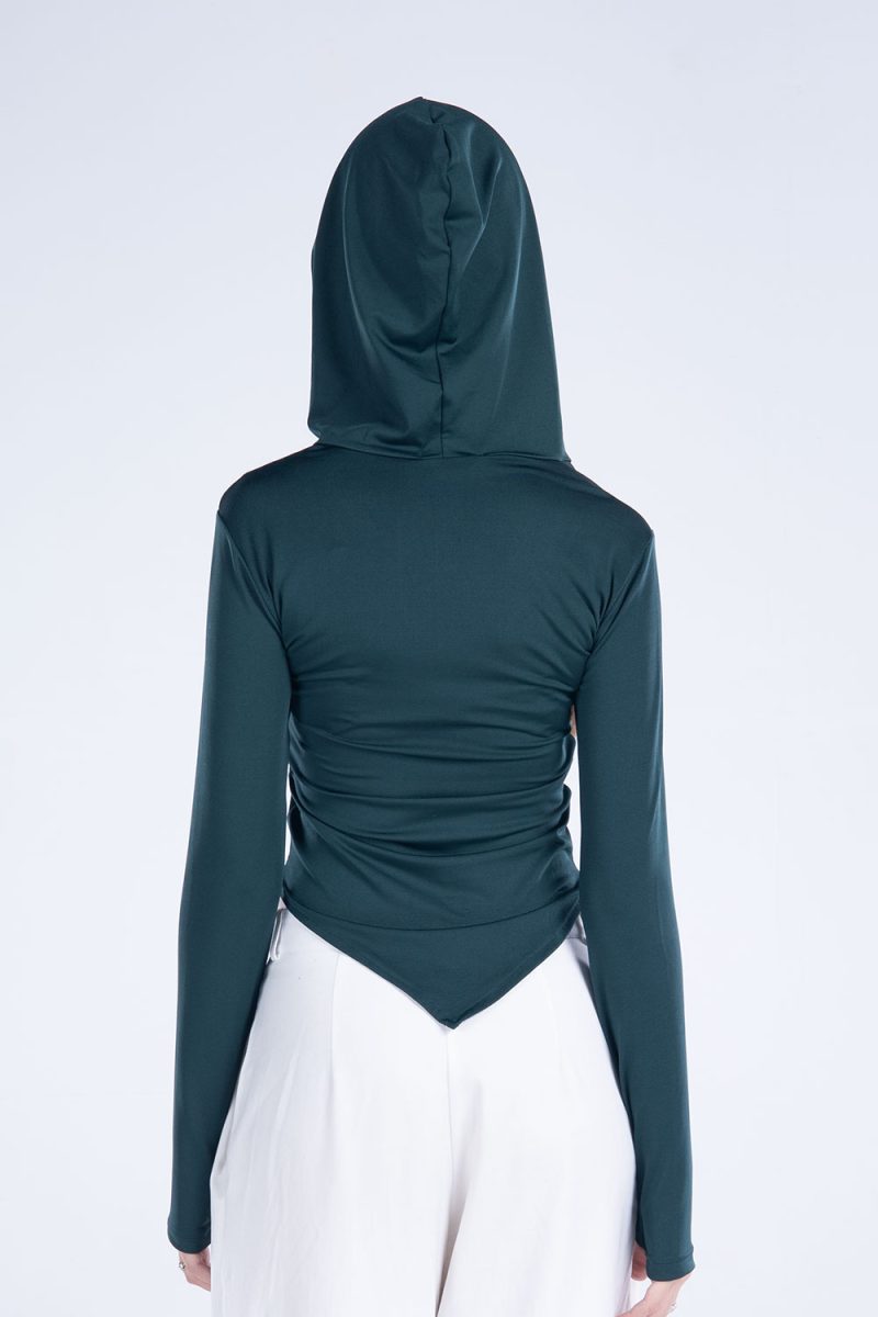 Hooded Drape Long Sleeve Top - Image 20