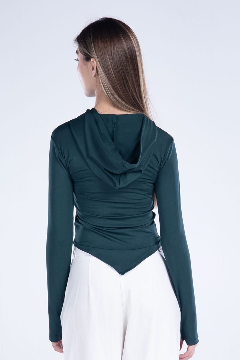 Hooded Drape Long Sleeve Top - Image 21