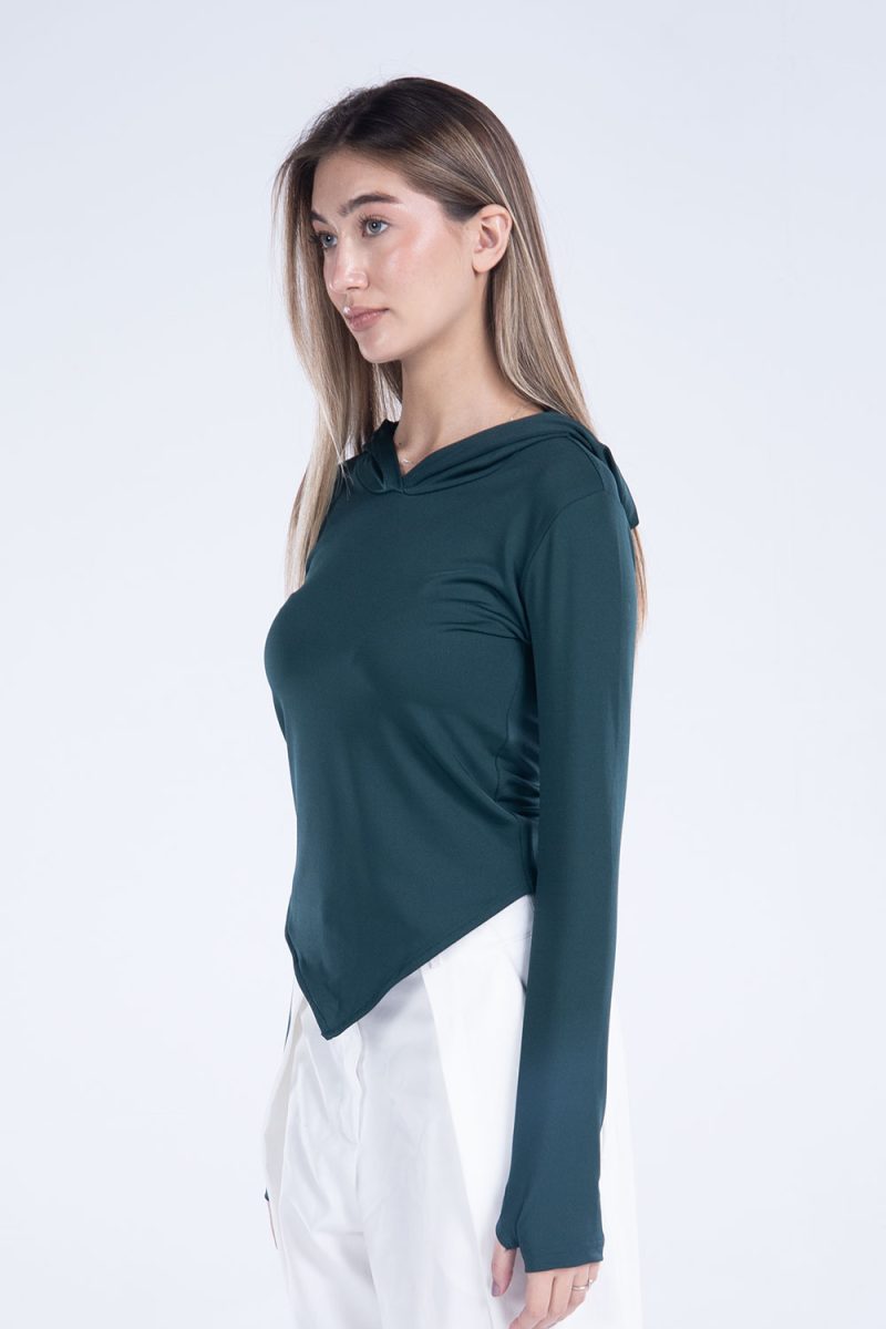 Hooded Drape Long Sleeve Top - Image 18