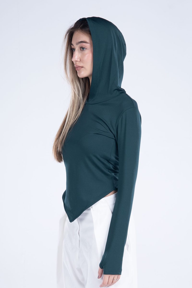 Hooded Drape Long Sleeve Top - Image 19
