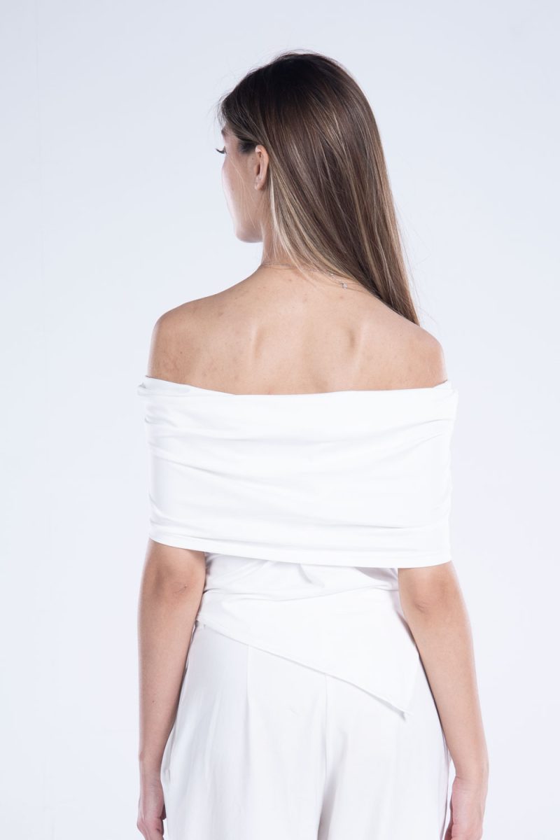 Draped Off-Shoulder Sleeveless top - Image 3