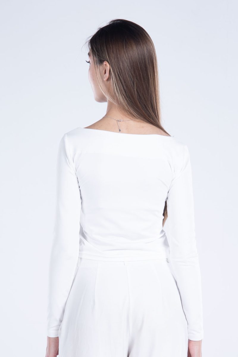 Basic Long Sleeve Square Neck Top - Image 7