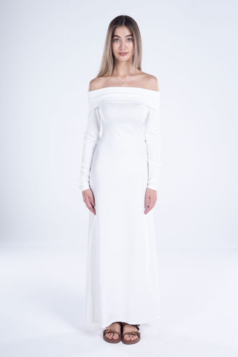 Off-Shoulder Long Sleeve Dress - Image 6