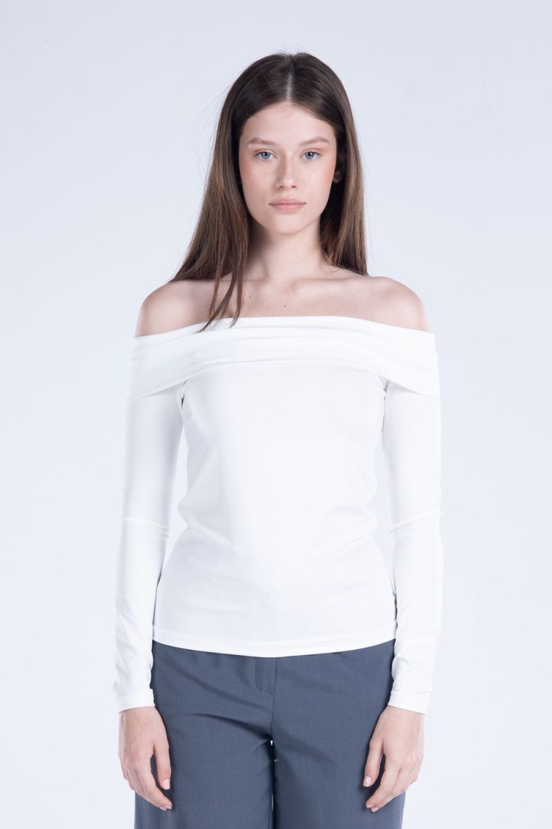 Off-Shoulder Long Sleeve Top - Image 4