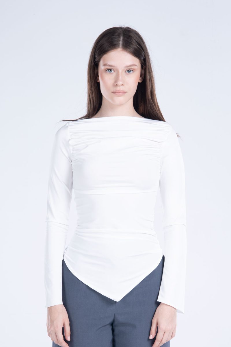 Draped Long Sleeve Top