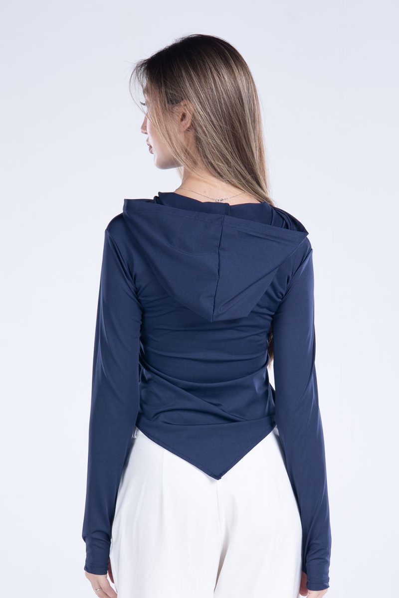 Hooded Drape Long Sleeve Top - Image 26
