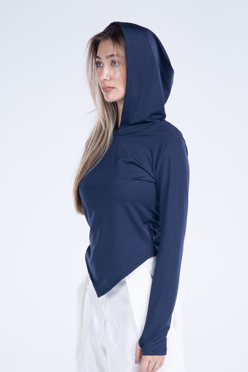 Hooded Drape Long Sleeve Top - Image 24