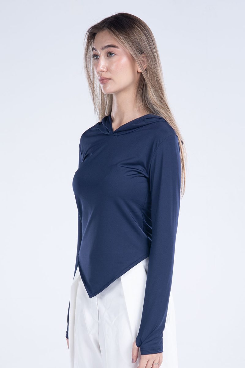 Hooded Drape Long Sleeve Top - Image 25