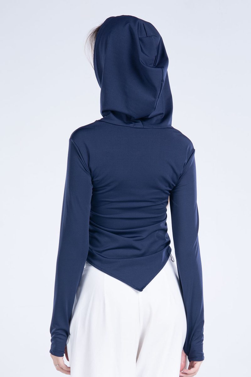 Hooded Drape Long Sleeve Top - Image 27