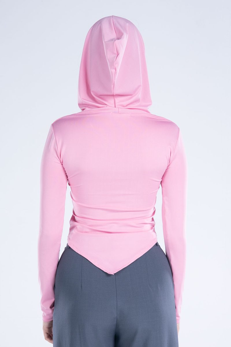 Hooded Drape Long Sleeve Top - Image 9