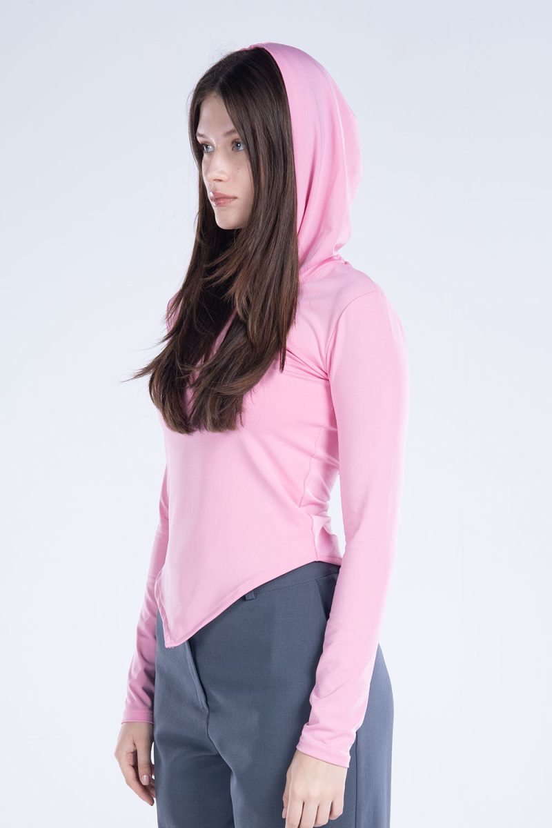 Hooded Drape Long Sleeve Top - Image 6